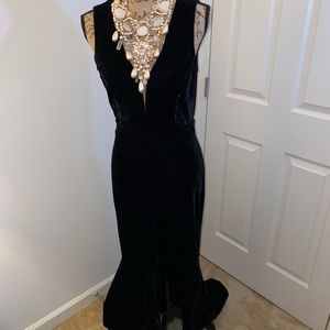 NEW Black Floor Length Soft Velvet Gown